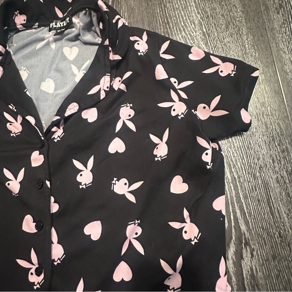 PLAYBOY Black and Pink Bunny Lounge Pants - Picture 5 of 5